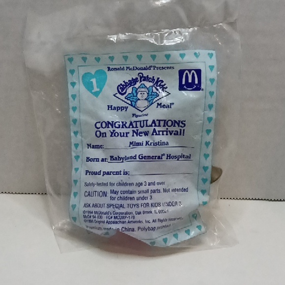 McDonald's Other - 1994 McDonald's toy, cabbage patch kids